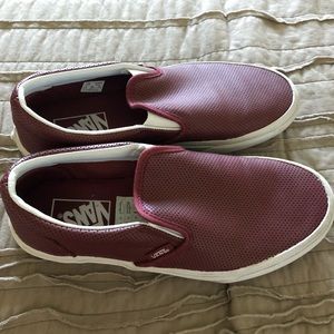 Maroon leather vans